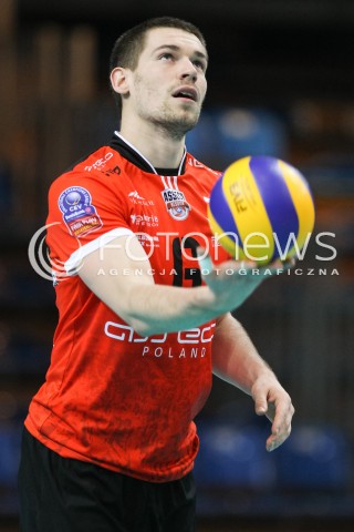  11.04.2015 RZESZOW <br />SIATKOWKA MEN VOLLEYBALL SEASON 2014/2015 <br />MECZ SPARINGOWY<br />ASSECO RESOVIA RZESZOW - VFB FRIEDRICHSHAFEN<br />N/Z DAWID KONARSKI SYLWETKA <br /> 