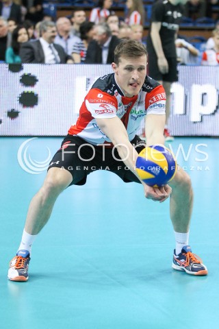  15.04.2015 RZESZOW<br />SIATKOWKA PLUSLIGA 2014/2015 MEN VOLLEYBALL POLAND POLISH PLUS LIGA LEAGUE SEASON 2014/2015 - FINAL 1. MECZ<br />MECZ ASSECO RESOVIA - LOTOS TREFL GDANSK<br />N/Z LUKAS TICHACEK SYLWETKA <br /> 