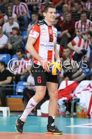  15.04.2015 RZESZOW<br />SIATKOWKA PLUSLIGA 2014/2015 MEN VOLLEYBALL POLAND POLISH PLUS LIGA LEAGUE SEASON 2014/2015 - FINAL 1. MECZ<br />MECZ ASSECO RESOVIA - LOTOS TREFL GDANSK<br />N/Z DAWID KONARSKI SYLWETKA <br /> 