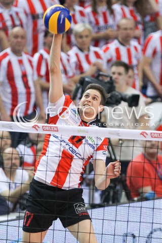  15.04.2015 RZESZOW<br />SIATKOWKA PLUSLIGA 2014/2015 MEN VOLLEYBALL POLAND POLISH PLUS LIGA LEAGUE SEASON 2014/2015 - FINAL 1. MECZ<br />MECZ ASSECO RESOVIA - LOTOS TREFL GDANSK<br />N/Z NIKOLAY PENCZEV ( PENCHEV ) SYLWETKA ATAK<br /> 