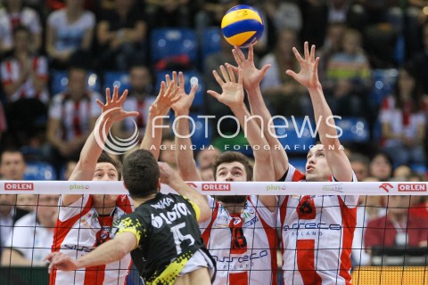  15.04.2015 RZESZOW<br />SIATKOWKA PLUSLIGA 2014/2015 MEN VOLLEYBALL POLAND POLISH PLUS LIGA LEAGUE SEASON 2014/2015 - FINAL 1. MECZ<br />MECZ ASSECO RESOVIA - LOTOS TREFL GDANSK<br />N/Z JOCHEN SCHOPS DAWID DRYJA MARKO IVOVIC <br /> 