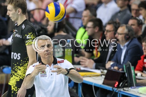  15.04.2015 RZESZOW<br />SIATKOWKA PLUSLIGA 2014/2015 MEN VOLLEYBALL POLAND POLISH PLUS LIGA LEAGUE SEASON 2014/2015 - FINAL 1. MECZ<br />MECZ ASSECO RESOVIA - LOTOS TREFL GDANSK<br />N/Z ANDREA ANASTASI - I TRENER ( HEAD COACH ) SYLWETKA <br /> 