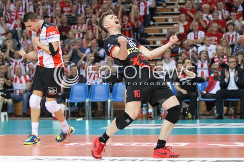  15.04.2015 RZESZOW<br />SIATKOWKA PLUSLIGA 2014/2015 MEN VOLLEYBALL POLAND POLISH PLUS LIGA LEAGUE SEASON 2014/2015 - FINAL 1. MECZ<br />MECZ ASSECO RESOVIA - LOTOS TREFL GDANSK<br />N/Z KRZYSZTOF IGNACZAK FABIAN DRZYZGA RADOSC EMOCJE <br /> 