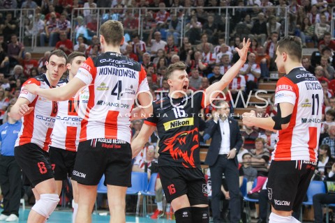  15.04.2015 RZESZOW<br />SIATKOWKA PLUSLIGA 2014/2015 MEN VOLLEYBALL POLAND POLISH PLUS LIGA LEAGUE SEASON 2014/2015 - FINAL 1. MECZ<br />MECZ ASSECO RESOVIA - LOTOS TREFL GDANSK<br />N/Z KRZYSZTOF IGNACZAK RADOSC EMOCJE <br /> 