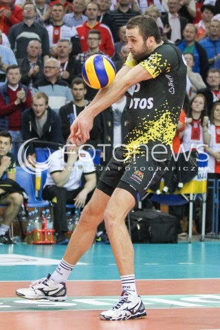  15.04.2015 RZESZOW<br />SIATKOWKA PLUSLIGA 2014/2015 MEN VOLLEYBALL POLAND POLISH PLUS LIGA LEAGUE SEASON 2014/2015 - FINAL 1. MECZ<br />MECZ ASSECO RESOVIA - LOTOS TREFL GDANSK<br />N/Z MATEUSZ MIKA SYLWETKA <br /> 