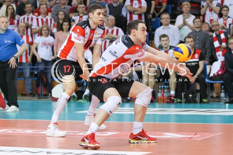  15.04.2015 RZESZOW<br />SIATKOWKA PLUSLIGA 2014/2015 MEN VOLLEYBALL POLAND POLISH PLUS LIGA LEAGUE SEASON 2014/2015 - FINAL 1. MECZ<br />MECZ ASSECO RESOVIA - LOTOS TREFL GDANSK<br />N/Z MARKO IVOVIC NIKOLAY PENCZEV ( PENCHEV ) <br /> 