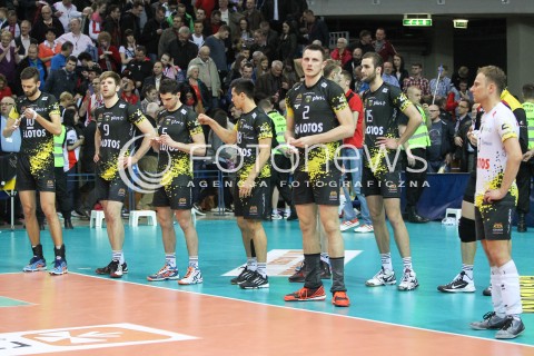  15.04.2015 RZESZOW<br />SIATKOWKA PLUSLIGA 2014/2015 MEN VOLLEYBALL POLAND POLISH PLUS LIGA LEAGUE SEASON 2014/2015 - FINAL 1. MECZ<br />MECZ ASSECO RESOVIA - LOTOS TREFL GDANSK<br />N/Z SMUTEK PORAZKA SIATKARZY LOTOS TREFL GDANSK PIOTR GACEK WOJCIECH GRZYB MATEUSZ CZUNKIEWICZ MARCO FALASCHI SEBASTIAN SCHWARZ BARTOSZ GAWRYSZEWSKI <br /> 