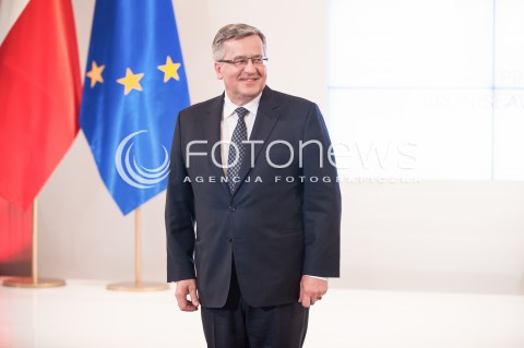  15.04.2015 WARSZAWA<br />PODSUMOWANIE 5 LAT PREZYDENTURY PREZYDENTA BRONISLAWA KOMOROWSKIEGO - LACZY NAS POLSKA<br />N/Z PREZYDENT RP BRONISLAW KOMOROWSKI<br /> 