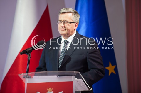  15.04.2015 WARSZAWA<br />PODSUMOWANIE 5 LAT PREZYDENTURY PREZYDENTA BRONISLAWA KOMOROWSKIEGO - LACZY NAS POLSKA<br />N/Z PREZYDENT RP BRONISLAW KOMOROWSKI<br /> 