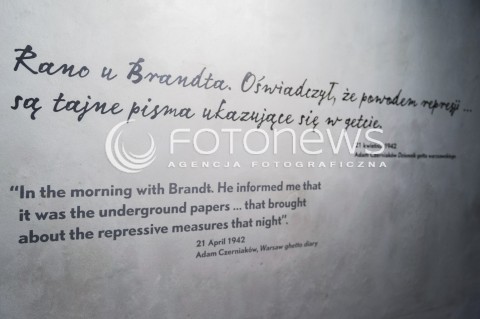  19.04.2015 WARSZAWA<br />MUZEUM HISTORII ZYDOW POLSKICH POLIN<br />N/Z EKSPOZYCJA<br /> 