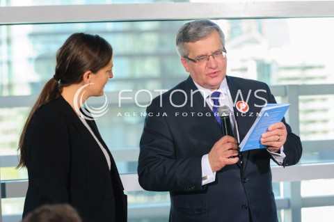  22.04.2015 WARSZAWA<br />SPOTKANIE PREZYDENTA Z MLODYMI PRZEDSIEBIORCAMI W SIEDZIBIE GOOGLE W WARSZAWIE<br />N/Z PREZYDENT RP BRONISLAW KOMOROWSKI<br /> 