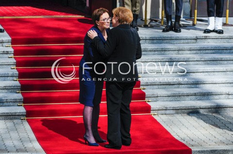  27.04.2015 WARSZAWA<br />POLSKO NIEMIECKIE KONSULTACJE MIEDZYRZADOWE<br />N/Z KANCLERZ NIEMIEC ANGELA MERKEL PREMIER EWA KOPACZ<br /> 
