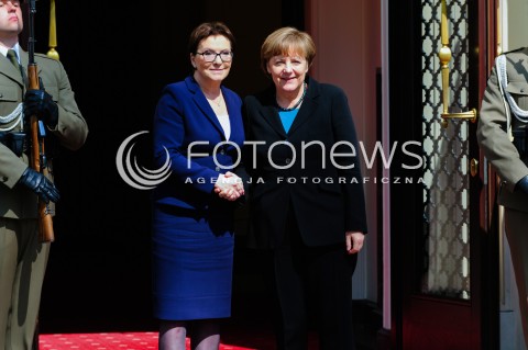  27.04.2015 WARSZAWA<br />POLSKO NIEMIECKIE KONSULTACJE MIEDZYRZADOWE<br />N/Z KANCLERZ NIEMIEC ANGELA MERKEL PREMIER EWA KOPACZ<br /> 