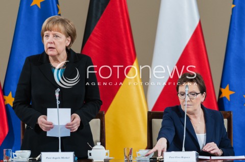 27.04.2015 WARSZAWA<br />POLSKO NIEMIECKIE KONSULTACJE MIEDZYRZADOWE<br />N/Z KANCLERZ NIEMIEC ANGELA MERKEL PREMIER EWA KOPACZ<br /> 