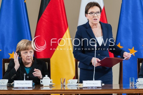  27.04.2015 WARSZAWA<br />POLSKO NIEMIECKIE KONSULTACJE MIEDZYRZADOWE<br />N/Z KANCLERZ NIEMIEC ANGELA MERKEL PREMIER EWA KOPACZ<br /> 