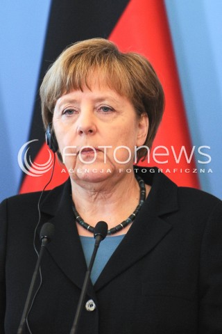  27.04.2015 WARSZAWA<br />POLSKO NIEMIECKIE KONSULTACJE MIEDZYRZADOWE<br />KONFERENCJA PRASOWA<br />N/Z KANCLERZ NIEMIEC ANGELA MERKEL<br /> 