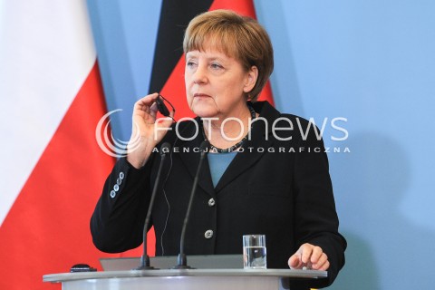  27.04.2015 WARSZAWA<br />POLSKO NIEMIECKIE KONSULTACJE MIEDZYRZADOWE<br />KONFERENCJA PRASOWA<br />N/Z KANCLERZ NIEMIEC ANGELA MERKEL<br /> 