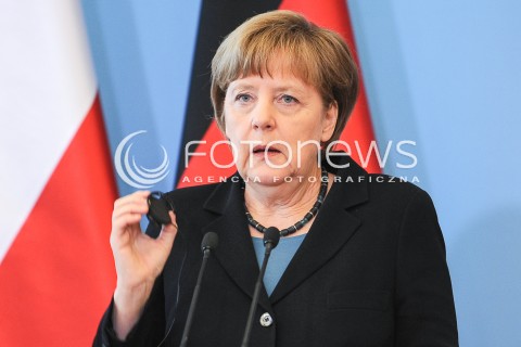  27.04.2015 WARSZAWA<br />POLSKO NIEMIECKIE KONSULTACJE MIEDZYRZADOWE<br />KONFERENCJA PRASOWA<br />N/Z KANCLERZ NIEMIEC ANGELA MERKEL<br /> 
