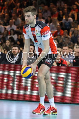  28.04.2015 RZESZOW<br />SIATKOWKA PLUSLIGA 2014/2015 MEN VOLLEYBALL POLAND POLISH PLUS LIGA LEAGUE SEASON 2014/2015 FINAL 3. MECZ<br />MECZ ASSECO RESOVIA - LOTOS TREFL GDANSK<br />N/Z DAWID DRYJA SYLWETKA <br /> 