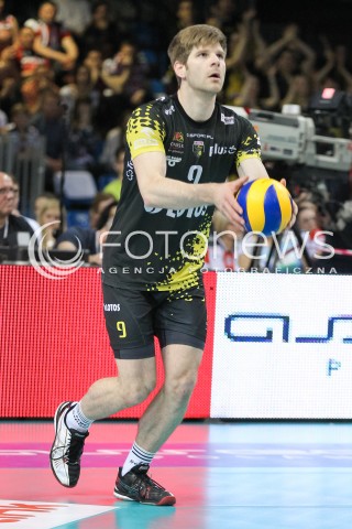  28.04.2015 RZESZOW<br />SIATKOWKA PLUSLIGA 2014/2015 MEN VOLLEYBALL POLAND POLISH PLUS LIGA LEAGUE SEASON 2014/2015 FINAL 3. MECZ<br />MECZ ASSECO RESOVIA - LOTOS TREFL GDANSK<br />N/Z SEBASTIAN SCHWARZ SYLWETKA <br /> 
