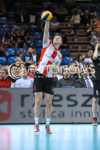  28.04.2015 RZESZOW<br />SIATKOWKA PLUSLIGA 2014/2015 MEN VOLLEYBALL POLAND POLISH PLUS LIGA LEAGUE SEASON 2014/2015 FINAL 3. MECZ<br />MECZ ASSECO RESOVIA - LOTOS TREFL GDANSK<br />N/Z LUKAS TICHACEK SYLWETKA <br /> 