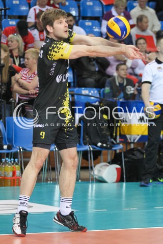  28.04.2015 RZESZOW<br />SIATKOWKA PLUSLIGA 2014/2015 MEN VOLLEYBALL POLAND POLISH PLUS LIGA LEAGUE SEASON 2014/2015 FINAL 3. MECZ<br />MECZ ASSECO RESOVIA - LOTOS TREFL GDANSK<br />N/Z SEBASTIAN SCHWARZ SYLWETKA<br /> 