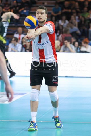  28.04.2015 RZESZOW<br />SIATKOWKA PLUSLIGA 2014/2015 MEN VOLLEYBALL POLAND POLISH PLUS LIGA LEAGUE SEASON 2014/2015 FINAL 3. MECZ<br />MECZ ASSECO RESOVIA - LOTOS TREFL GDANSK<br />N/Z FABIAN DRZYZGA SYLWETKA <br /> 