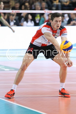  28.04.2015 RZESZOW<br />SIATKOWKA PLUSLIGA 2014/2015 MEN VOLLEYBALL POLAND POLISH PLUS LIGA LEAGUE SEASON 2014/2015 FINAL 3. MECZ<br />MECZ ASSECO RESOVIA - LOTOS TREFL GDANSK<br />N/Z RAFAL BUSZEK SYLWETKA <br /> 