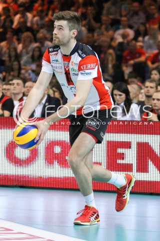  28.04.2015 RZESZOW<br />SIATKOWKA PLUSLIGA 2014/2015 MEN VOLLEYBALL POLAND POLISH PLUS LIGA LEAGUE SEASON 2014/2015 FINAL 3. MECZ<br />MECZ ASSECO RESOVIA - LOTOS TREFL GDANSK<br />N/Z DAWID DRYJA SYLWETKA <br /> 