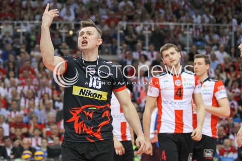  28.04.2015 RZESZOW<br />SIATKOWKA PLUSLIGA 2014/2015 MEN VOLLEYBALL POLAND POLISH PLUS LIGA LEAGUE SEASON 2014/2015 FINAL 3. MECZ<br />MECZ ASSECO RESOVIA - LOTOS TREFL GDANSK<br />N/Z KRZYSZTOF IGNACZAK ZLOSC EMOCJE<br /> 
