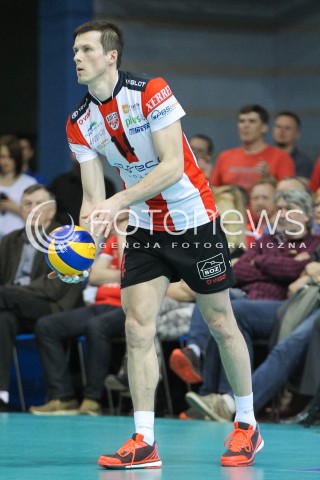  28.04.2015 RZESZOW<br />SIATKOWKA PLUSLIGA 2014/2015 MEN VOLLEYBALL POLAND POLISH PLUS LIGA LEAGUE SEASON 2014/2015 FINAL 3. MECZ<br />MECZ ASSECO RESOVIA - LOTOS TREFL GDANSK<br />N/Z RAFAL BUSZEK SYLWETKA <br /> 
