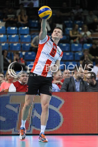  28.04.2015 RZESZOW<br />SIATKOWKA PLUSLIGA 2014/2015 MEN VOLLEYBALL POLAND POLISH PLUS LIGA LEAGUE SEASON 2014/2015 FINAL 3. MECZ<br />MECZ ASSECO RESOVIA - LOTOS TREFL GDANSK<br />N/Z LUKAS TICHACEK SYLWETKA <br /> 