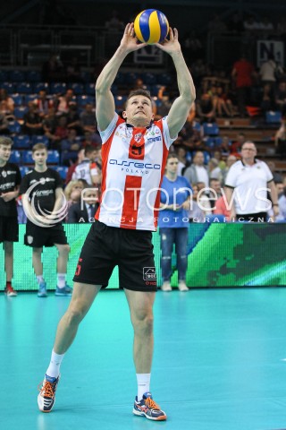  28.04.2015 RZESZOW<br />SIATKOWKA PLUSLIGA 2014/2015 MEN VOLLEYBALL POLAND POLISH PLUS LIGA LEAGUE SEASON 2014/2015 FINAL 3. MECZ<br />MECZ ASSECO RESOVIA - LOTOS TREFL GDANSK<br />N/Z LUKAS TICHACEK SYLWETKA <br /> 