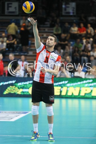  28.04.2015 RZESZOW<br />SIATKOWKA PLUSLIGA 2014/2015 MEN VOLLEYBALL POLAND POLISH PLUS LIGA LEAGUE SEASON 2014/2015 FINAL 3. MECZ<br />MECZ ASSECO RESOVIA - LOTOS TREFL GDANSK<br />N/Z FABIAN DRZYZGA SYLWETKA <br /> 