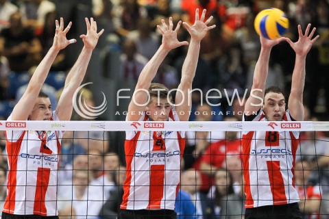  28.04.2015 RZESZOW<br />SIATKOWKA PLUSLIGA 2014/2015 MEN VOLLEYBALL POLAND POLISH PLUS LIGA LEAGUE SEASON 2014/2015 FINAL 3. MECZ<br />MECZ ASSECO RESOVIA - LOTOS TREFL GDANSK<br />N/Z DAWID KONARSKI PIOTR NOWAKOWSKI MARKO IVOVIC <br /> 