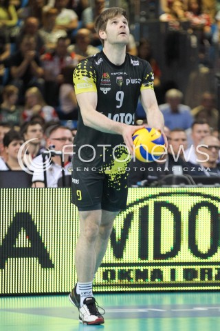  28.04.2015 RZESZOW<br />SIATKOWKA PLUSLIGA 2014/2015 MEN VOLLEYBALL POLAND POLISH PLUS LIGA LEAGUE SEASON 2014/2015 FINAL 3. MECZ<br />MECZ ASSECO RESOVIA - LOTOS TREFL GDANSK<br />N/Z SEBASTIAN SCHWARZ SYLWETKA <br /> 
