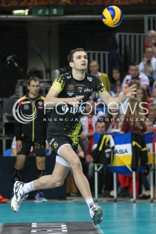  28.04.2015 RZESZOW<br />SIATKOWKA PLUSLIGA 2014/2015 MEN VOLLEYBALL POLAND POLISH PLUS LIGA LEAGUE SEASON 2014/2015 FINAL 3. MECZ<br />MECZ ASSECO RESOVIA - LOTOS TREFL GDANSK<br />N/Z MATEUSZ MIKA SYLWETKA <br /> 