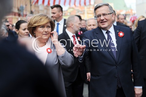  03.05.2015 WARSZAWA<br />OBCHODY SWIETA NARODOWEGO 3 MAJA<br />N/Z PREZYDENT RP BRONISLAW KOMOROWSKI ANNA KOMOROWSKA<br /> 
