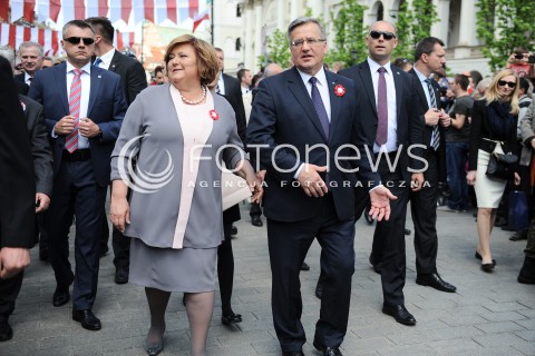  03.05.2015 WARSZAWA<br />OBCHODY SWIETA NARODOWEGO 3 MAJA<br />N/Z PREZYDENT RP BRONISLAW KOMOROWSKI ANNA KOMOROWSKA<br /> 