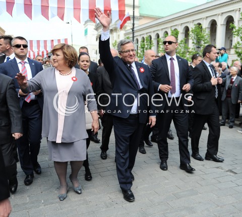  03.05.2015 WARSZAWA<br />OBCHODY SWIETA NARODOWEGO 3 MAJA<br />N/Z PREZYDENT RP BRONISLAW KOMOROWSKI ANNA KOMOROWSKA<br /> 
