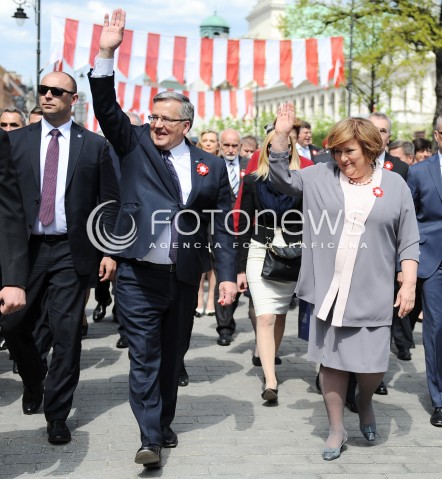  03.05.2015 WARSZAWA<br />OBCHODY SWIETA NARODOWEGO 3 MAJA<br />N/Z PREZYDENT RP BRONISLAW KOMOROWSKI ANNA KOMOROWSKA<br /> 