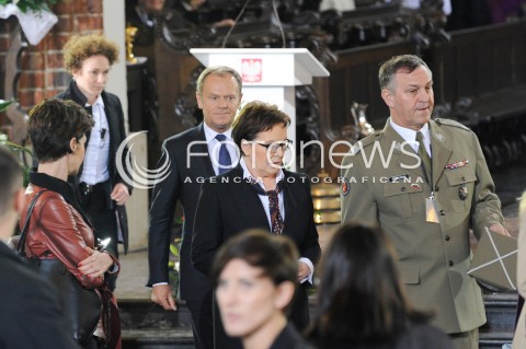  04.05.2015 WARSZAWA <br />POGRZEB WLADYSLAWA BARTOSZEWSKIEGO<br />N/Z EWA KOPACZ DONALD TUSK<br /> 