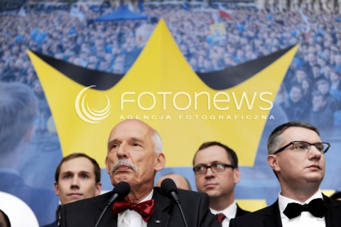  10.05.2014 WARSZAWA<br />WIECZOR WYBORCZY JANUSZA KORWINA MIKKE W WARSZAWIE<br />N/Z JANUSZ KORWIN MIKKE PRZEMYSLAW WIPLER<br /> 