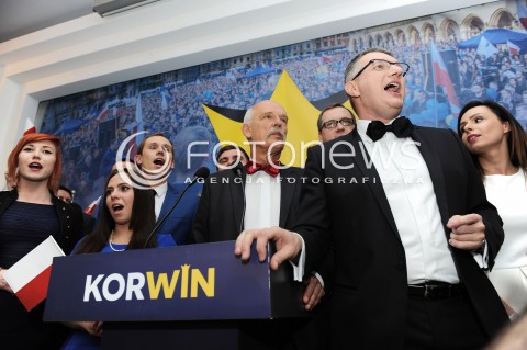  10.05.2014 WARSZAWA<br />WIECZOR WYBORCZY JANUSZA KORWINA MIKKE W WARSZAWIE<br />N/Z JANUSZ KORWIN MIKKE PRZEMYSLAW WIPLER<br /> 