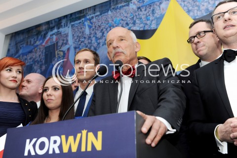  10.05.2014 WARSZAWA<br />WIECZOR WYBORCZY JANUSZA KORWINA MIKKE W WARSZAWIE<br />N/Z JANUSZ KORWIN MIKKE<br /> 