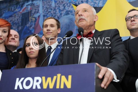  10.05.2014 WARSZAWA<br />WIECZOR WYBORCZY JANUSZA KORWINA MIKKE W WARSZAWIE<br />N/Z JANUSZ KORWIN MIKKE<br /> 