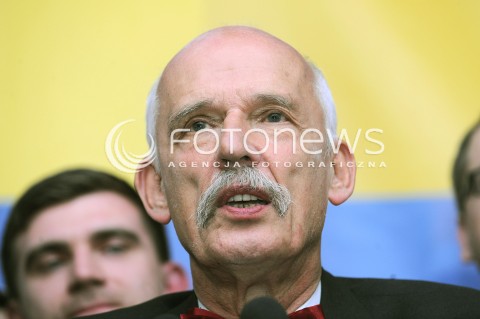  10.05.2014 WARSZAWA<br />WIECZOR WYBORCZY JANUSZA KORWINA MIKKE W WARSZAWIE<br />N/Z JANUSZ KORWIN MIKKE<br /> 