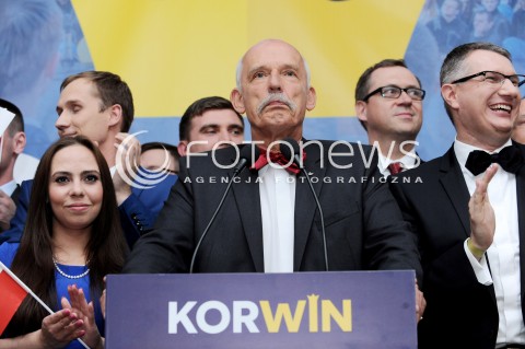  10.05.2014 WARSZAWA<br />WIECZOR WYBORCZY JANUSZA KORWINA MIKKE W WARSZAWIE<br />N/Z JANUSZ KORWIN MIKKE<br /> 