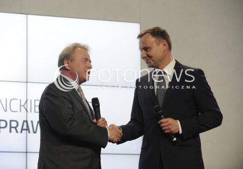  13.05.2015 WARSZAWA <br />KONFERENCJA ANDRZEJA DUDY W WARSZAWIE<br />N/Z ANDRZEJ DUDA JANUSZ WOJCIECHOWSKI<br /> 
