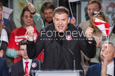  14.05.2015 LODZ<br />PREZENTACJA NOWEGO HASLA WYBORCZEGO PREZYDENTA BRONISLAWA KOMOROWSKIEGO<br />N/Z TOMASZ KAROLAK<br /> 